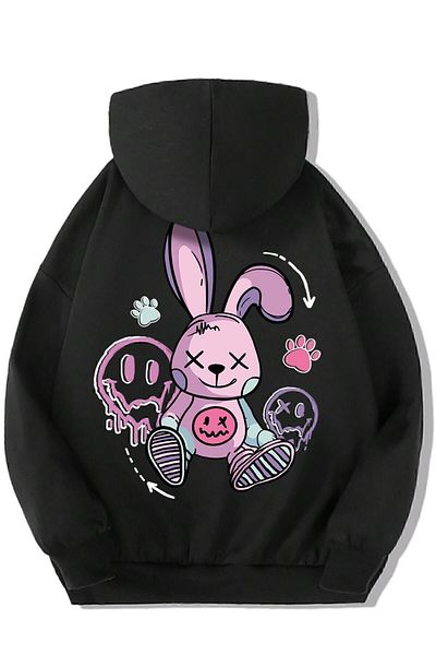 BRZ KIDS Hanorac cu glugă cu iepure din desene animate unisex pentru copii