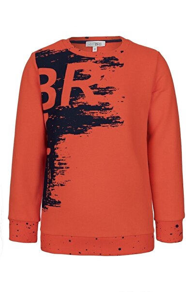 BRZ KIDS Φούτερ με νέον στάμπα για αγόρι πορτοκαλί
