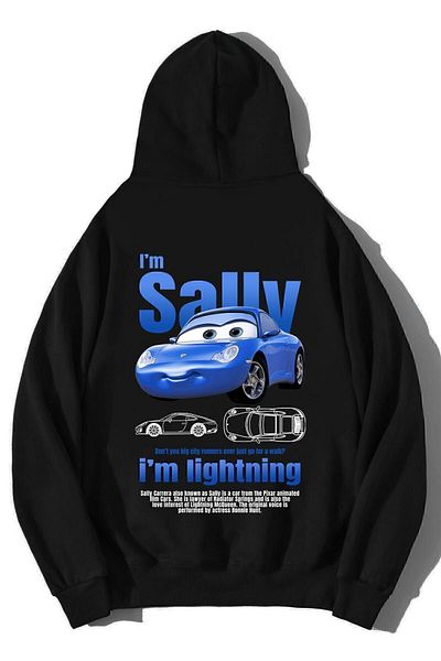 BRZ COLLECTION Hanocă neagră unisex oversize Sally