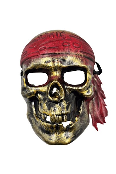kidspartim Mască de pirat din plastic cu craniu de aur - Halloween