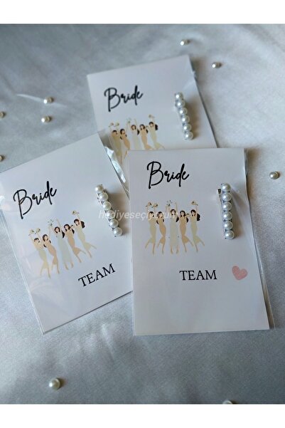 HappyDay Tasarım Organizasyon 5 Adet Bride To Be Hediyelik Inci Toka Bekarlığ...