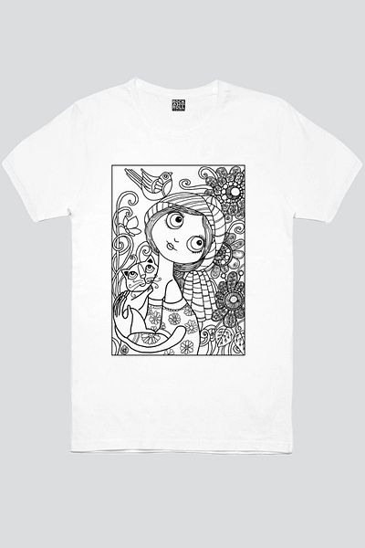 ROCKANDROLL Tricou alb pentru fete cu mânecă scurtă Natural Girl