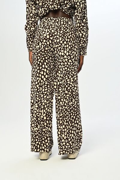 Orfeo Negro Φαρδύ πόδι με σχέδιο - Γυναικείο ελαστικό παντελόνι μέσης