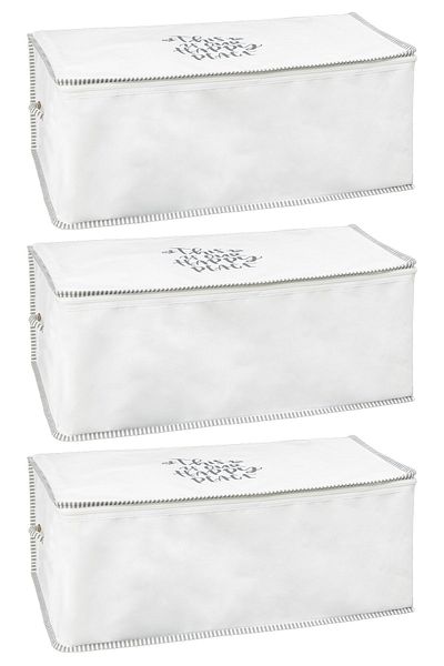 Emofom (3 Pcs) 65X45X24 cm Multi-Purpose Drawstring Base Pillow Clothing Storage Box