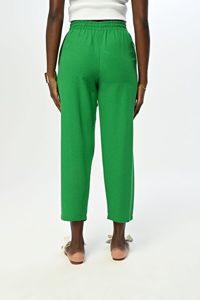 Orfeo Negro Women's Comfortable Fit - Solid Color Trousers with Elastic Waist