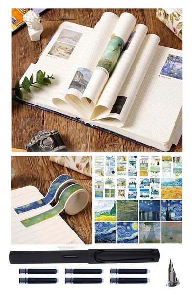 Vox Art Van Gogh Green Notebook Pen Set