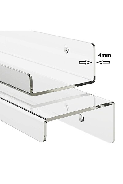 NOBELL Pleksi Raf Şeffaf (en:45cm) X 10cm (genişlik) 4mm Pleksiden Üretilir.