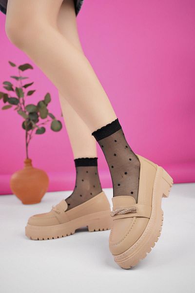 MUGGO Oxford Guaranteed Women's Loafer Thick Sole Daily Casual Moccasin Shoes