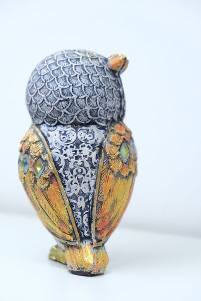 AYCEM Aynalı Baykuş Biblo Heykel Ev Ofis Dekor Vitrin Süsü