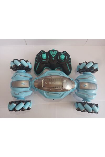 TilaToys Laci 2.4ghz Uzaktan Kumandalı 360 Derece Dönen Yan Yan Giden Drift Atan Işıklı Mavi Akrobat Araba