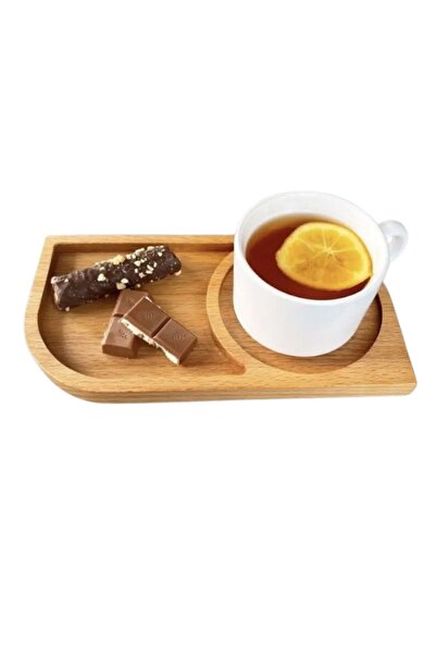 AR&MA WOOD Ahşap Ikramlıklı Kahve Sunum Ve Çay Tabağı Tepsisi Sadece Ahşap 1 ...