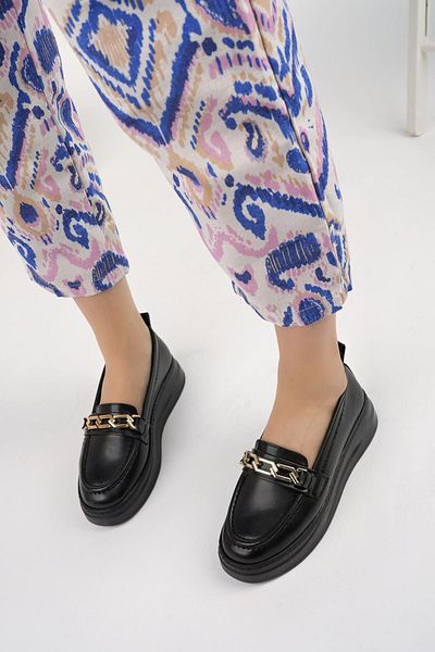 MUGGO Lydia garantierte Damen-Loafer mit ovaler Zehenpartie, dicker Sohle und Schnalle, lässige Mokassin-Schuhe