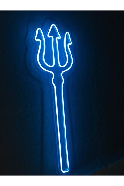 ÇAKRA Mızrak Zeus Mızrağı Neon Led Tablo Buz Mavisi Neon Led