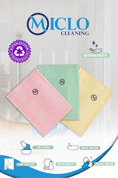 MICLO CLEANING Microfiber Cleaning Cloth | Magic Cloth | Set of 3 | 40x60cm | - Soft Colors