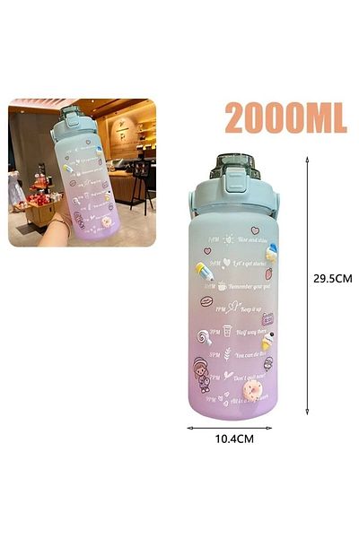 OSMEY Motivational Water Bottle Water Bottle Water Bottle 2l Tritan Gym Water Bottle Bpa Free Water Bottle