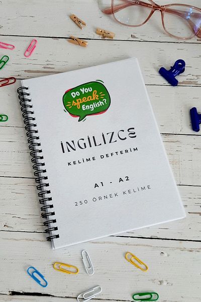 Burak Baskı Tasarım A-5 Spoken Learning and Writing Copybook for English Vocabulary - 250 Sample Words