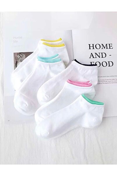 dm del more Set of 5 White Colored Women's Rubber Booties Socks