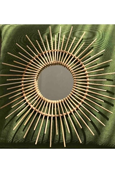 HM Home Bambu Aynalı Dresuar Ayna Konsol Aynası Dekoratif Duvar Aynası Bohem ...