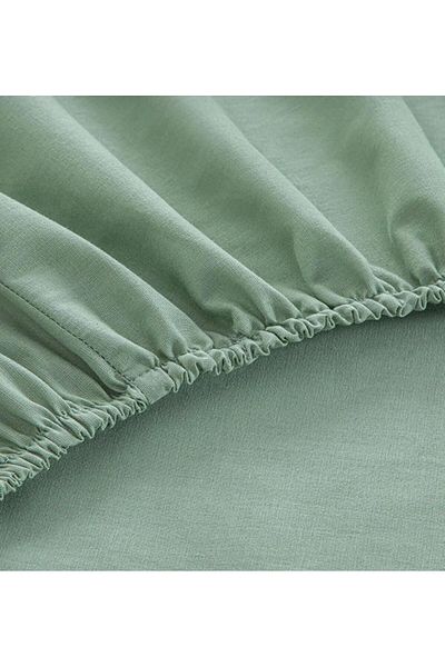 She&Co Double Fitted Sheet Set - 3 Pieces |   Anti-Sweat, Summer Fabric - Green