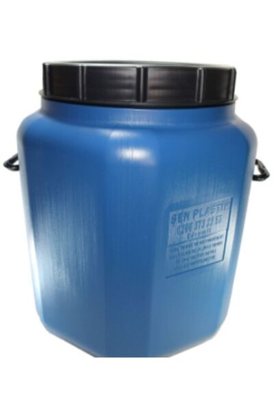 ŞEN PLASTİK 50 Litre Köşeli Içi Beyaz Plastik Zeytin Yağ Turşu Şarap Pekmez Varili Bidonu