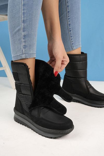MUGGO Felya Garantiert – Regen- und Schneestiefel für Damen mit Fell und Klettverschluss