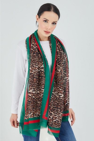 çiğdem eşarp Fairytale Patterned Shawl Scarf Leopard Pattern