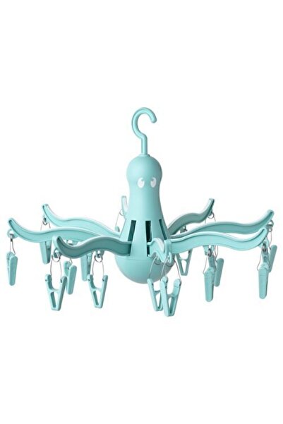 IKEA Çamaşır Kurutma Askılığı Meridyendukkan Mandallı Turkuaz Renk Ahtapot Şekil 16 Mandallı