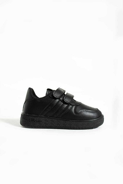GAK RUN Pantofi de zi cu velcro, unisex, pentru copii, pantofi sport NEGRI
