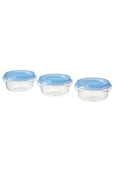 IKEA 3-Piece Mini Size Storage Containers Practical Use Feature Blue Lid 70 ml 3-Piece