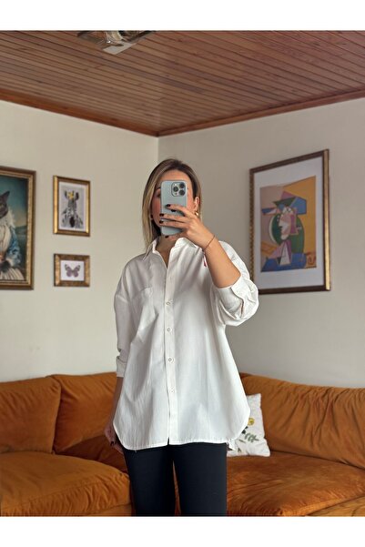 Butik Beyaz oversize gömlek