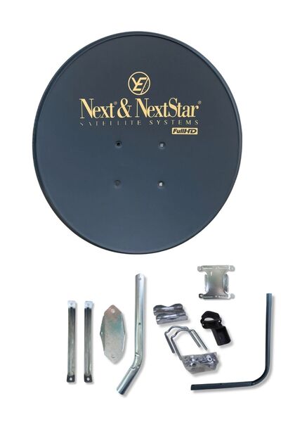 NEXT NEXTSTAR 70cm Çanak Anten Siyah Full Set Tekli Lnb 10 Metre Kablo 2 Adet Konnektör