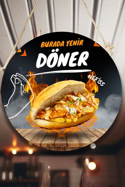 Nod Πινακίδα καλωσορίσματος τοίχου, πόρτας, διπλής όψης για περιστρεφόμενο σαλόνι, διακοσμητικό στολίδι εστιατορίου