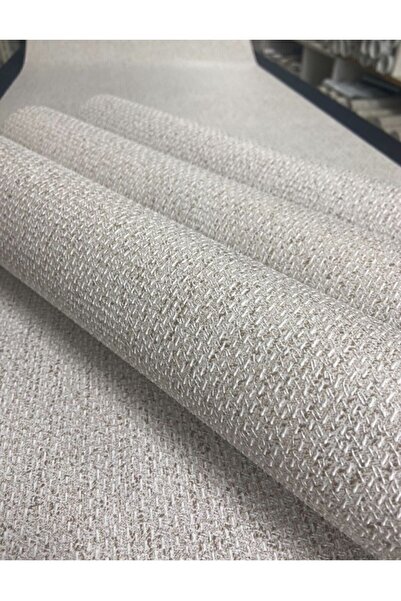 Golden Açık Bej Hasır Kabartmalı Desen Duvar Kağıdı 53x10 Metre