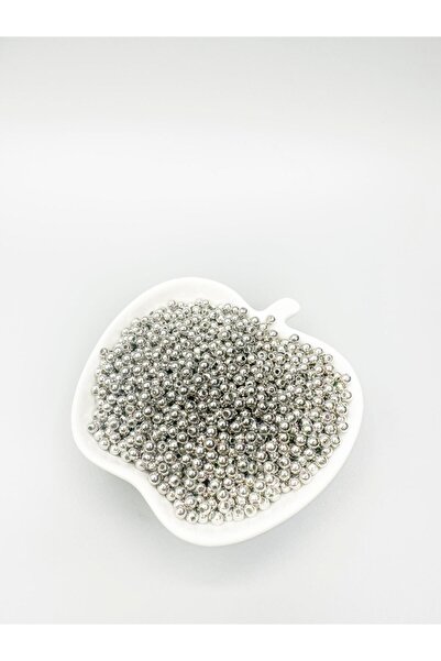 Egem aksesuar 200 قطعة 4 مللي متر خرز لؤلؤ عالي الجودة باللون الفضي