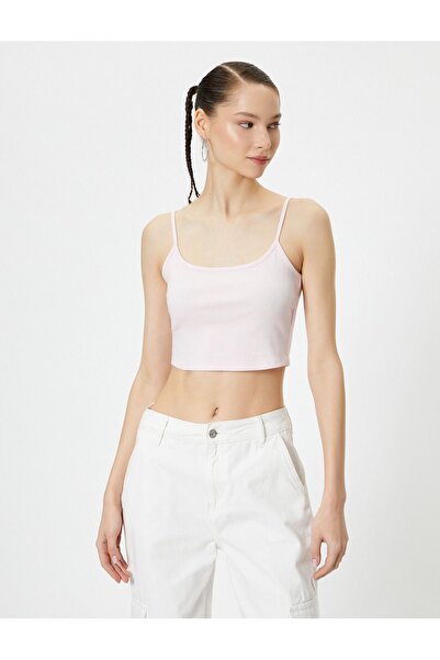 Koton Women's Basic Crop Tank Top