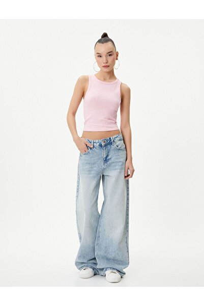 Koton Women's Basic Crop Tank Top