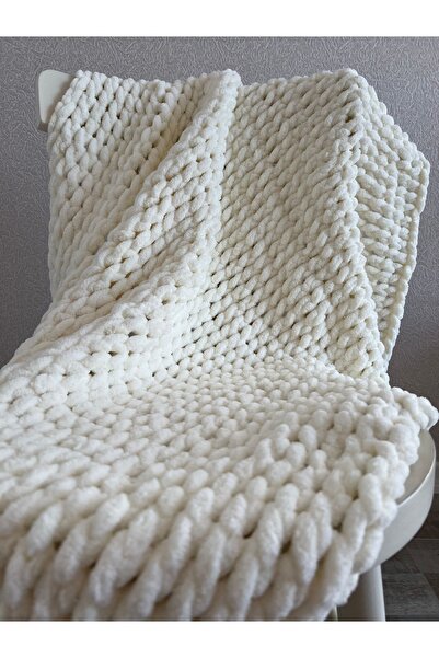 Gamgam Techno 90x90 Cm Ecru Puffy Baby Blanket - Handmade
