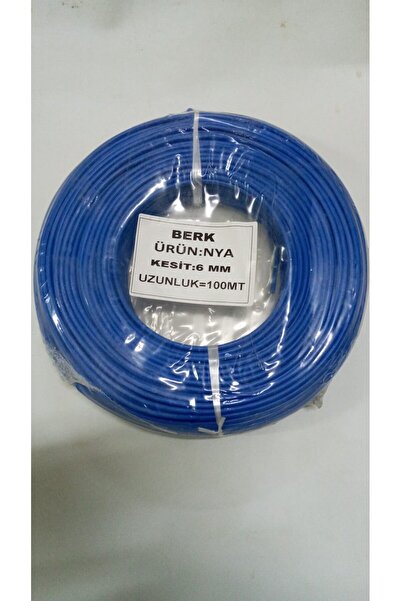 BERKS 6 mm MAVİ NYA Kablo 100 Metre TAM KESİT 1. kalite cca kablo