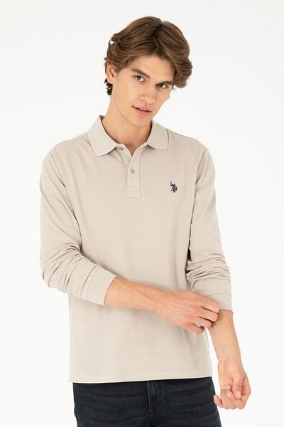 U.S. Polo Assn. Lapatya Basic Men's Sweatshirt - Stone, 1926879