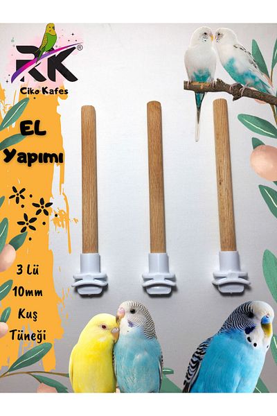 Ciko Kafes 10 MM 12 CM 3-Piece Budgie Perches