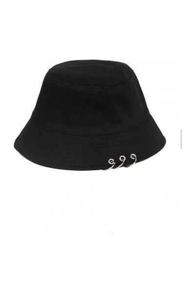 SYT Unisex Pierced Black Fisherman Three Ring Bucket Hat