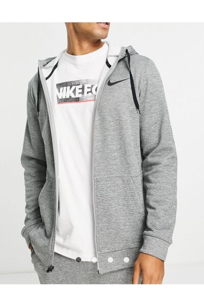 Nike Therma Tam Boy Fermuarlı Kapüşonlu Erkek Sweatshirt Üstü Cng-store