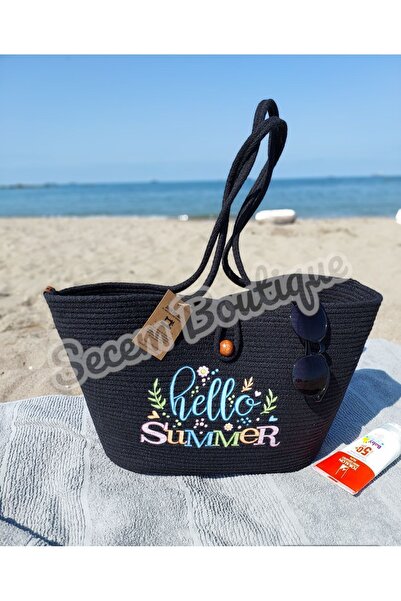 Secem Boutique حقيبة الشاطئ، حقيبة الصيف، حقيبة كبيرة الحجم، حقيبة القش