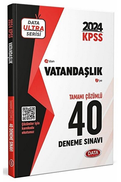 Data Yayınları Data 2024 KPSS Ultra Serisi Vatandaşlık 40 Deneme Sınavı