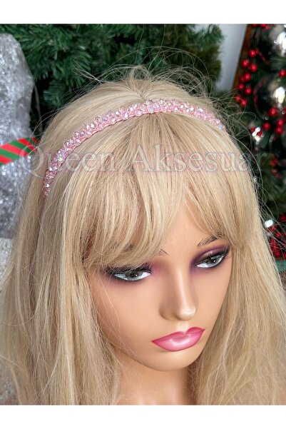 QUEEN AKSESUAR Тенденция 3 - Луксозна кристална корона и прозрачна розова метална корона за жени и деца