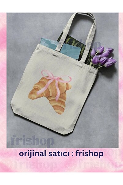 redame Croissant Croissant Tote Bag - with Cloth Detail