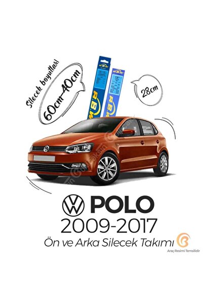 Genel Markalar Ön ve Arka Silecek Seti Volkswagen Polo 2009-2017 ile uyumlu