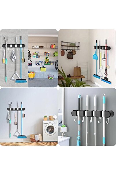 MeteShop YAPIŞKANLI KANCALI MOP ASKISI 4 BÖLMELİ