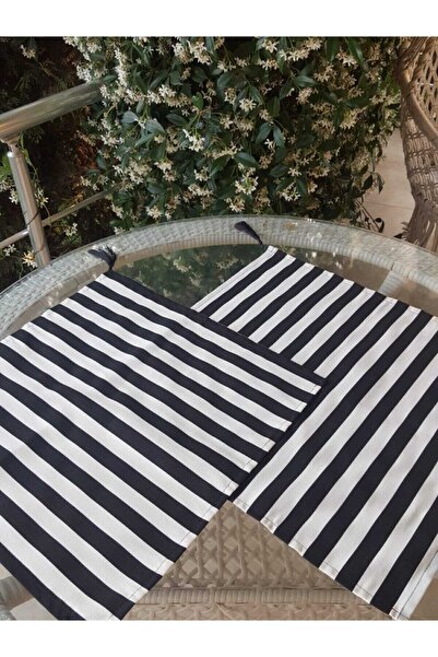 ZEYHOME DESIGN 2'li Siyah Beyaz Fırın Örtüsü Ve Mini Runner