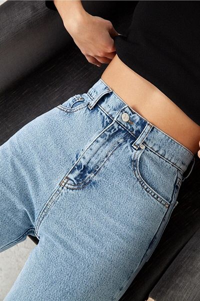 DRC trend Lycra largi de damă Pantaloni de blugi din denim cu talie super înaltă pentru femei